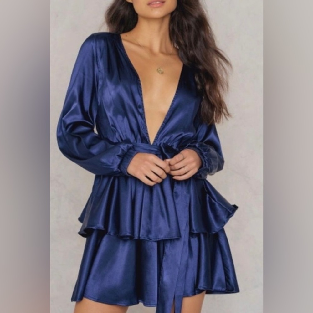 Lioness Blue Satin Dress